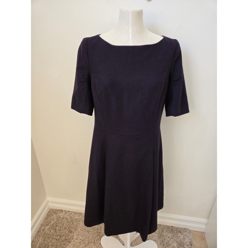 Brooks Brothers 1818 Purple Merino Wool A-Line Dress Size 12 Loro Piana Zelander